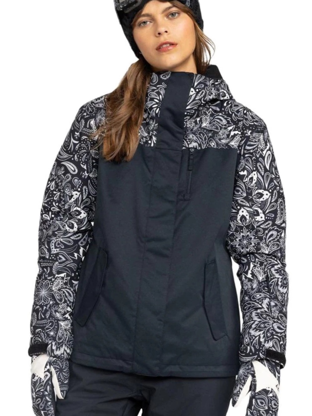 Roxy Jetty Block Jacket Size M BLACK WATERPROOF SKI SNOWBOARD WINTER SNOW